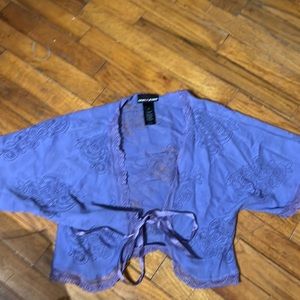 Purple DKNY Jeans embroidered cardigan size M